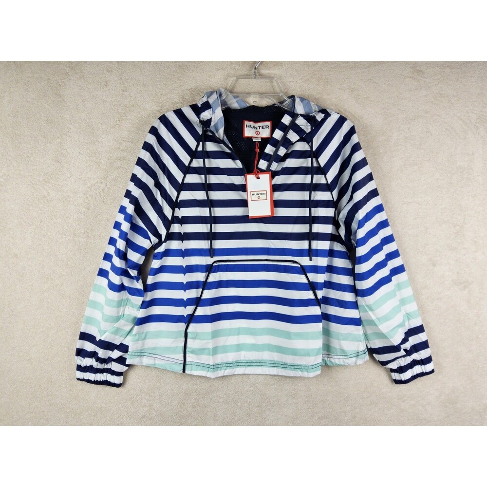 Hunter X Target Women's Pullover Striped 1/4 Zip Raincoat Jacket Size XS